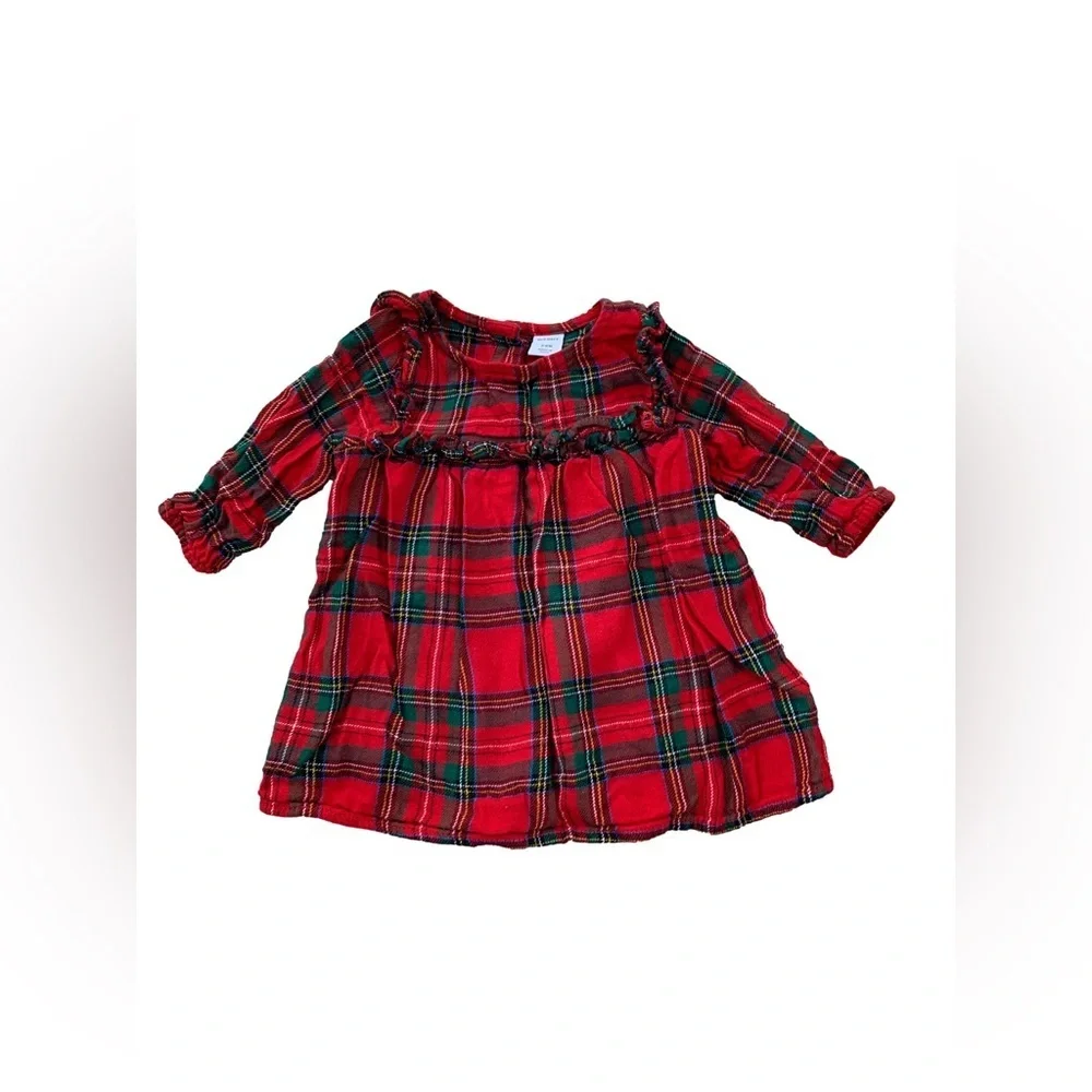 Old Navy Size 3-6 Months Holiday Plaid Ruffle Dress